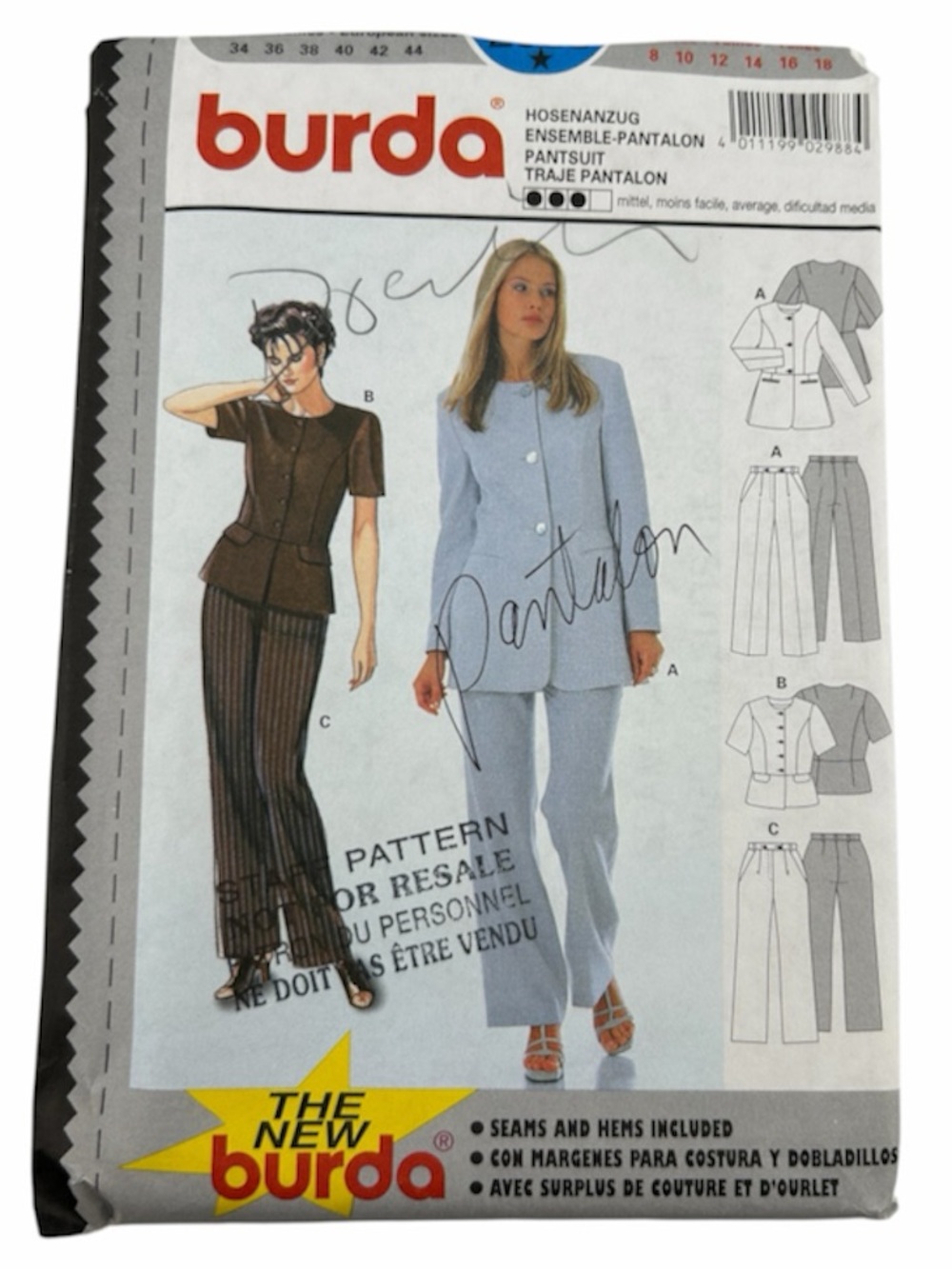 🧵 2 for 22$ 🧵 Burda Misses' Jacket and Pants Sewing Pattern 2988